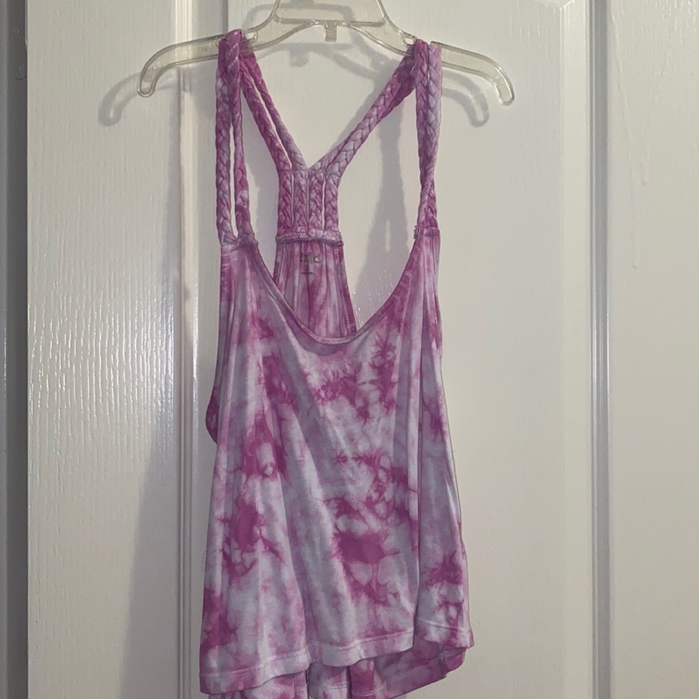 Junior Crop Pink Tie Dye Tank